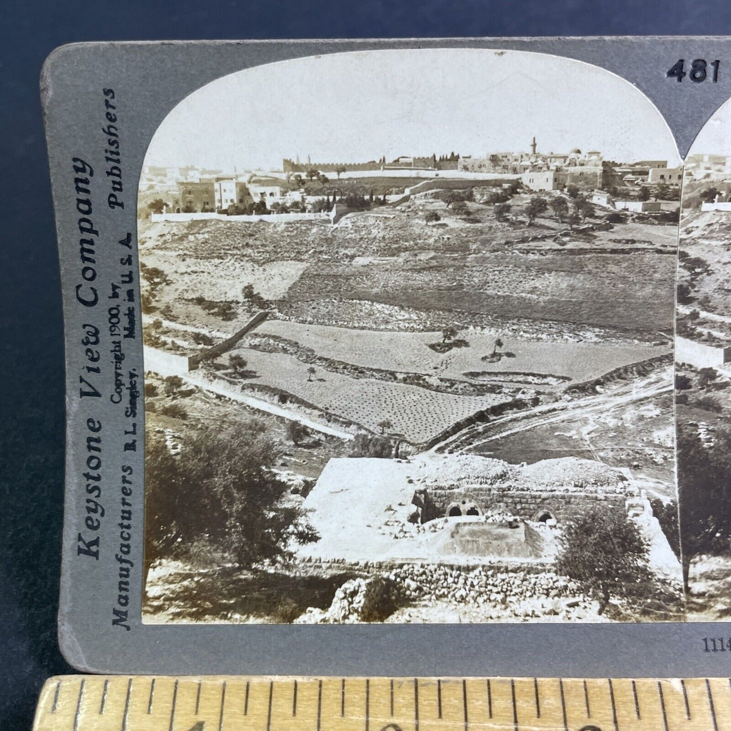 Antique 1900 City Of Jerusalem Israel Palestine Stereoview Photo Card P2173