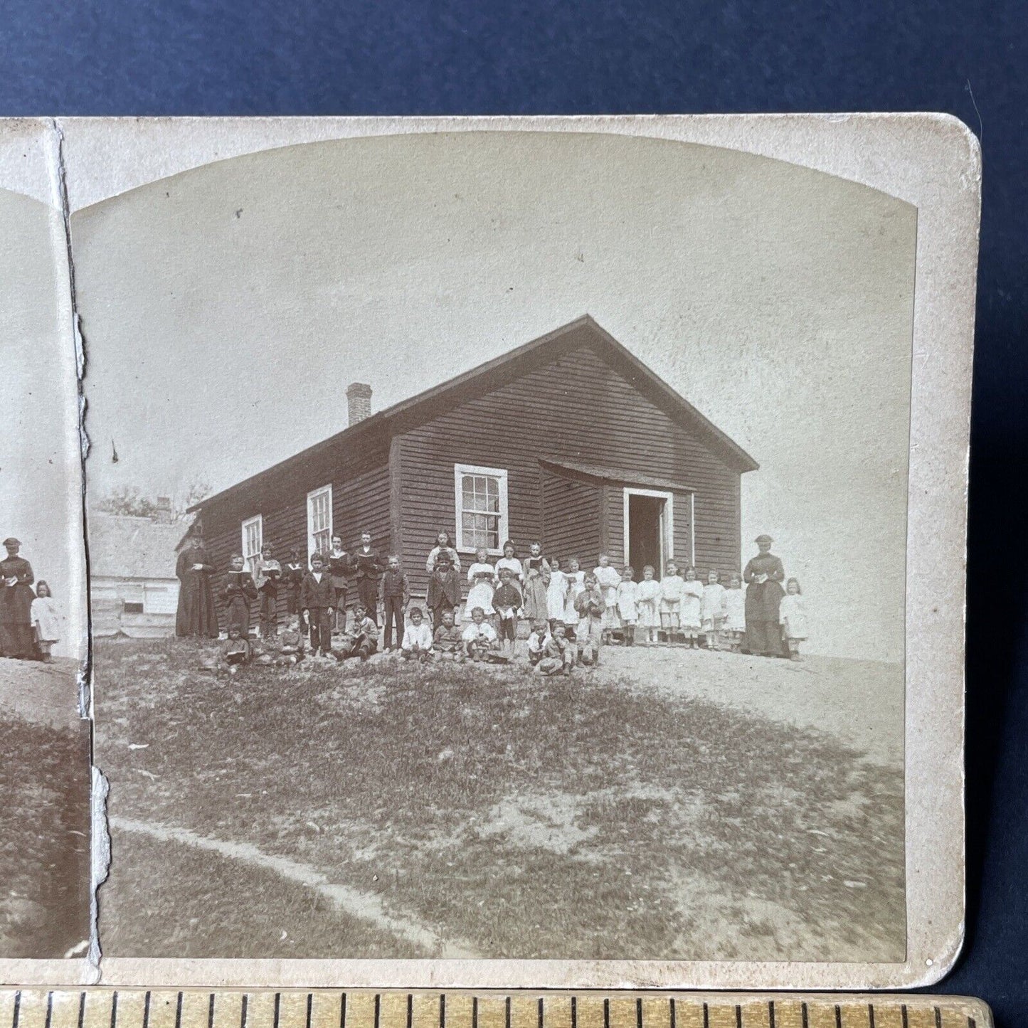 Antique 1870s Cramahe Public School Colborne Ontario Stereoview Photo Card Q2265