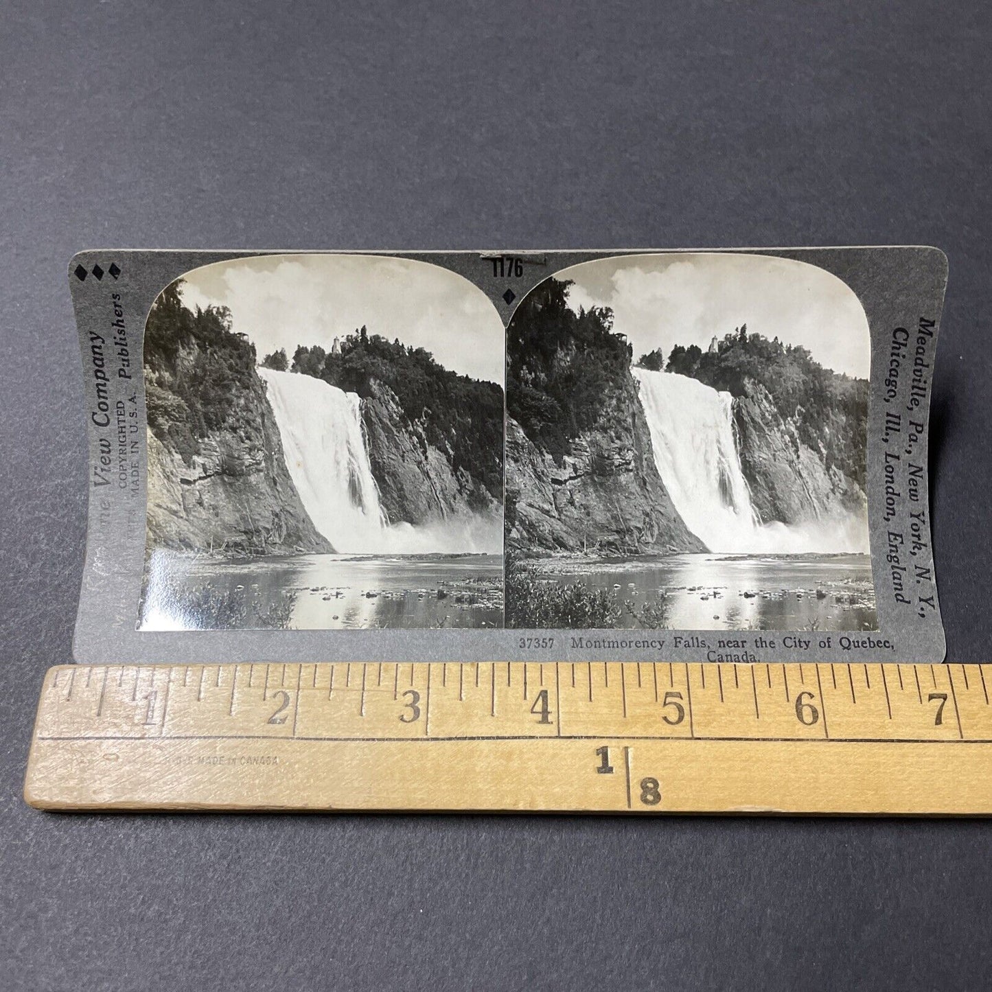 Antique 1910s Montmorency Falls Quebec City QUE Stereoview Photo Card V2622