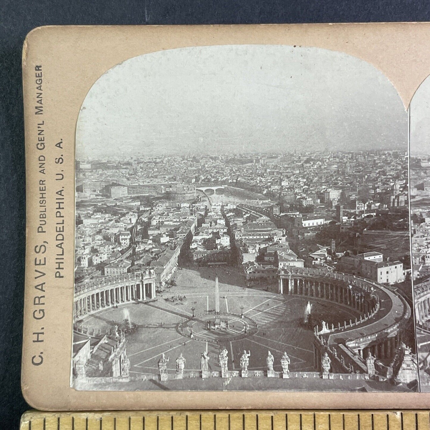 The City Of Rome Italy Panorama View Stereoview Antique c1900 X3526