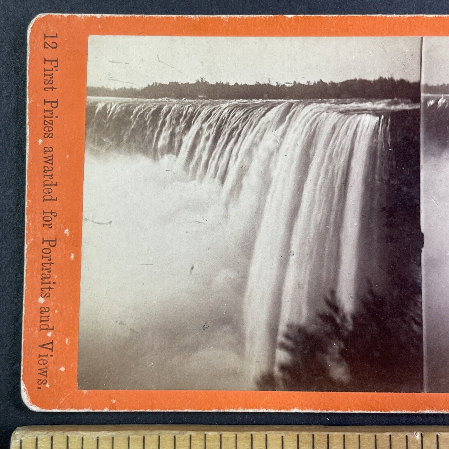 The Top of Niagara Falls Canada Side Stereoview J.G. Parks Antique c1870 Y2846