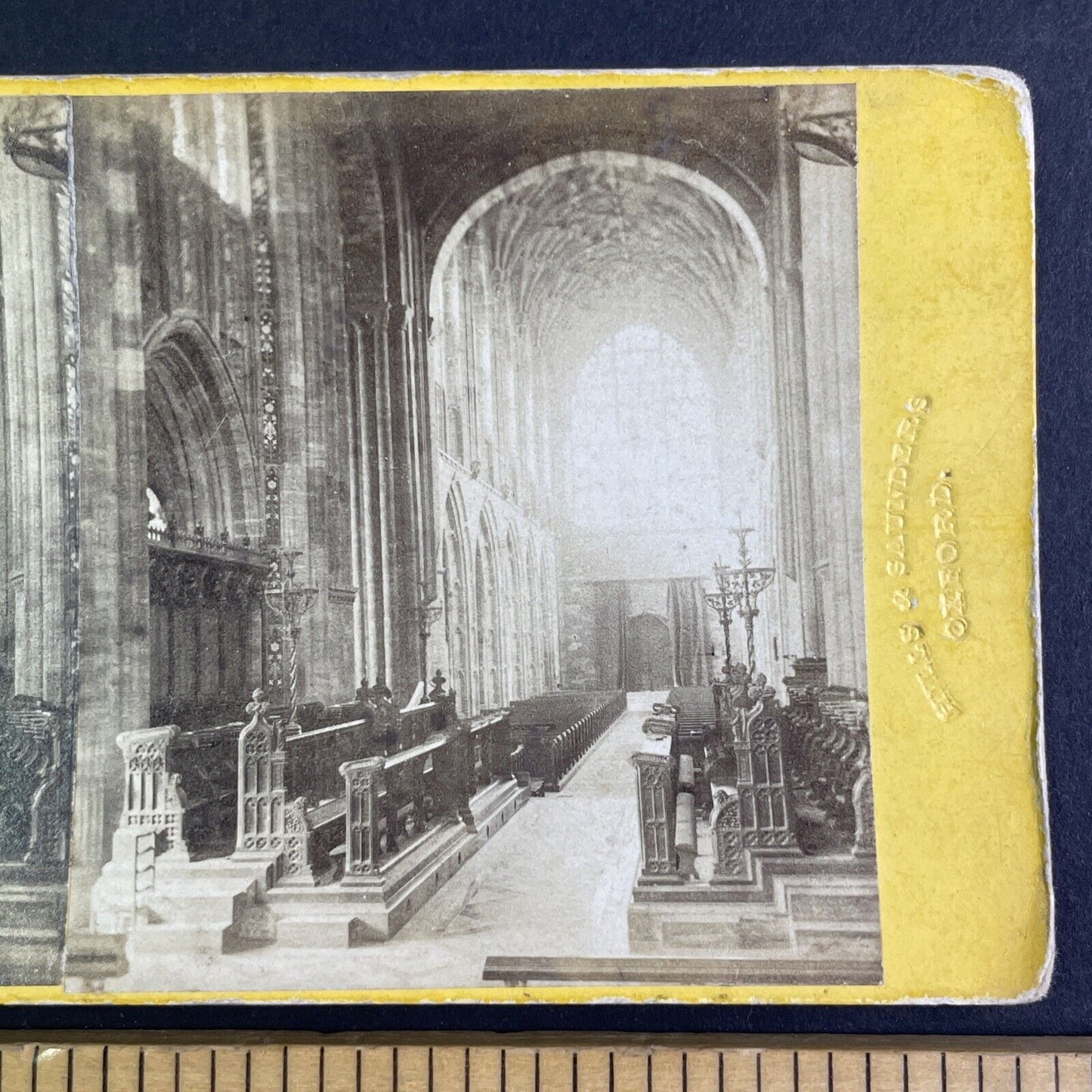 Sherborne Abbey Church England Stereoview Hills & Saunders Antique c1864 X3614