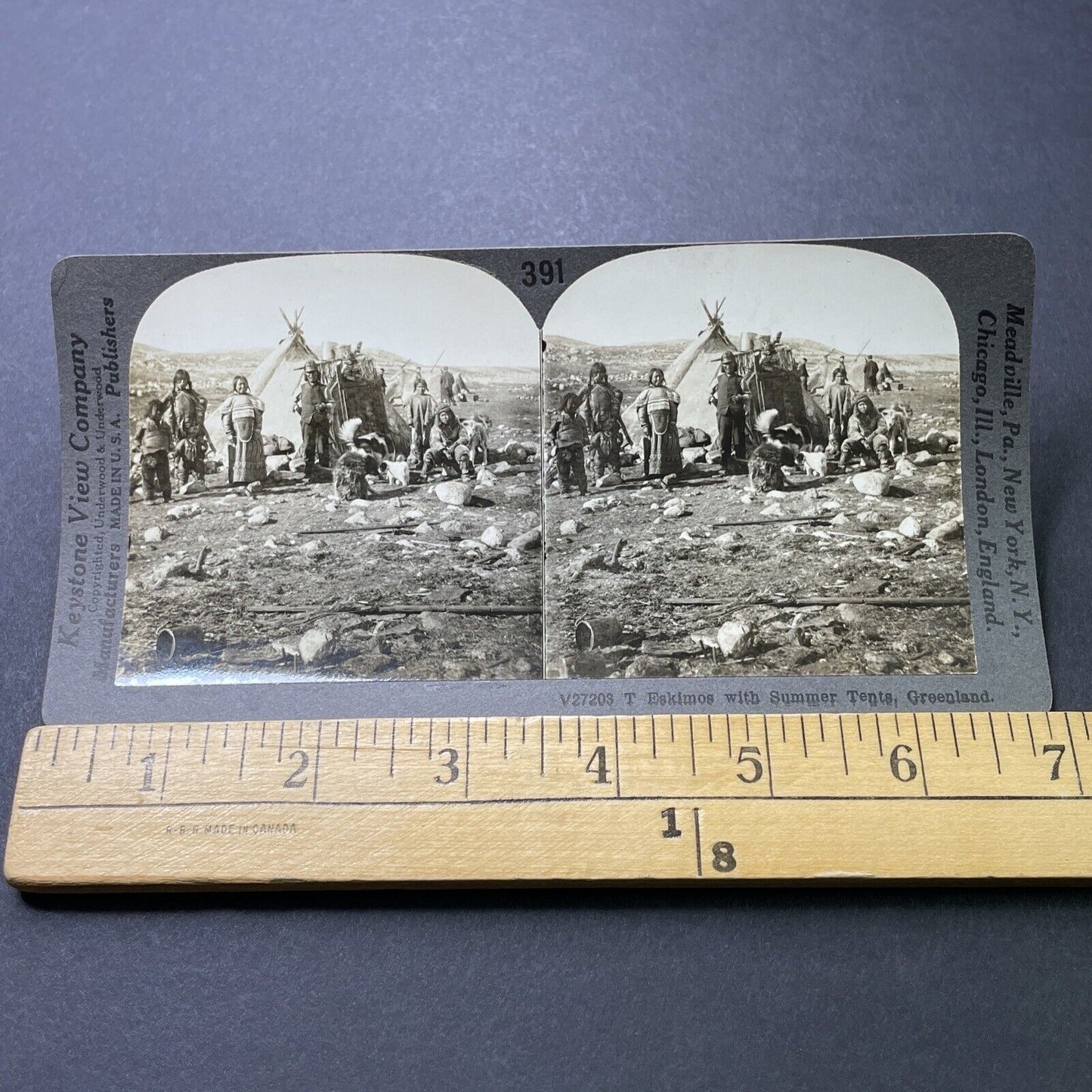 Antique 1910s Inuit Eskimo Near Nuuk Greenland Stereoview Photo Card P3175