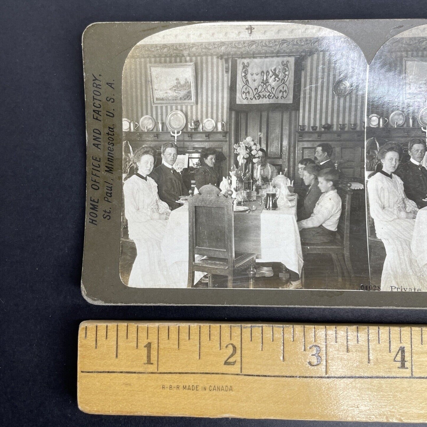 Antique 1906 Dining In Arvika Värmland Sweden Stereoview Photo Card PC814