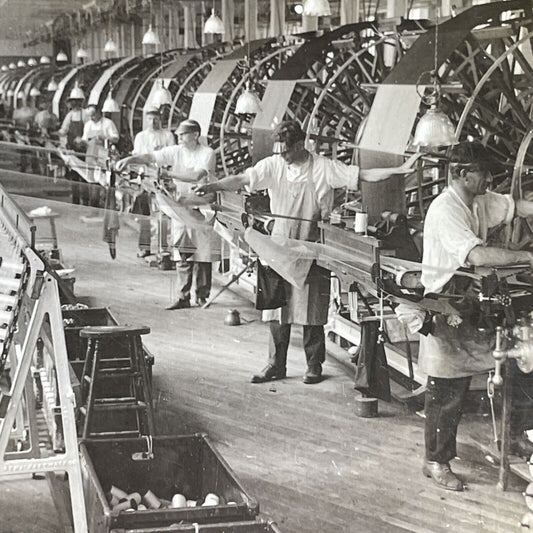 Antique 1909 Silk Factory Paterson New Jersey Stereoview Photo Card P1778