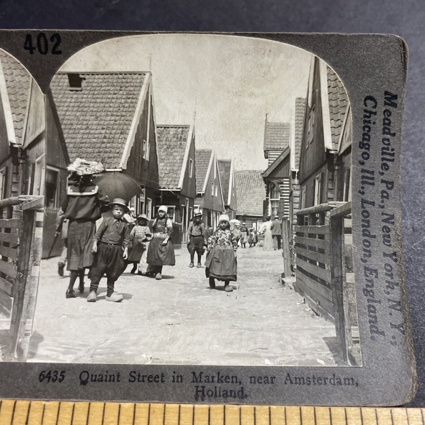 Antique 1910s Marken Holland Netherlands People Stereoview Photo Card P5072