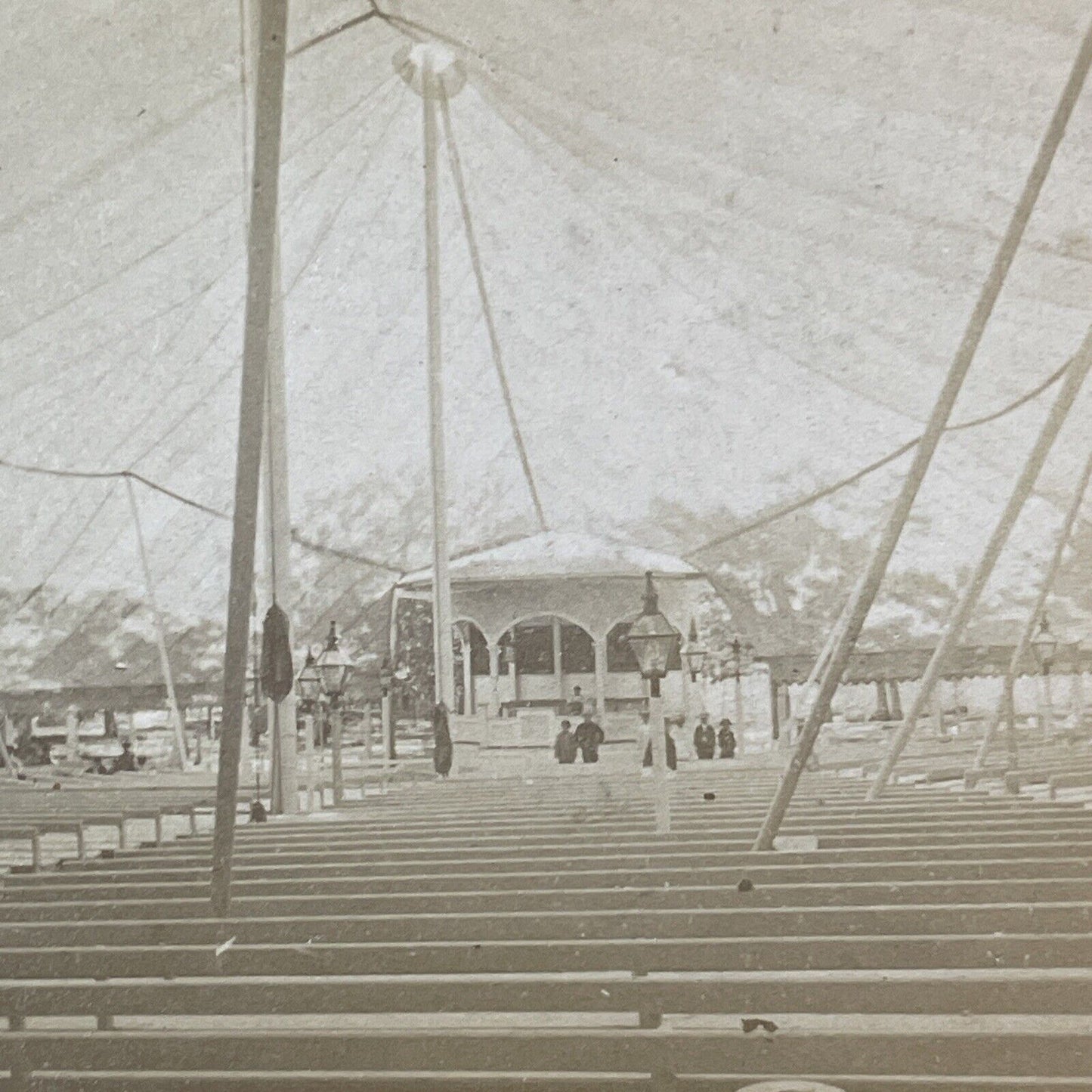 Tabernacle Tent Martha's Vineyard Stereoview Photo CH Shute Antique c1874 X1224