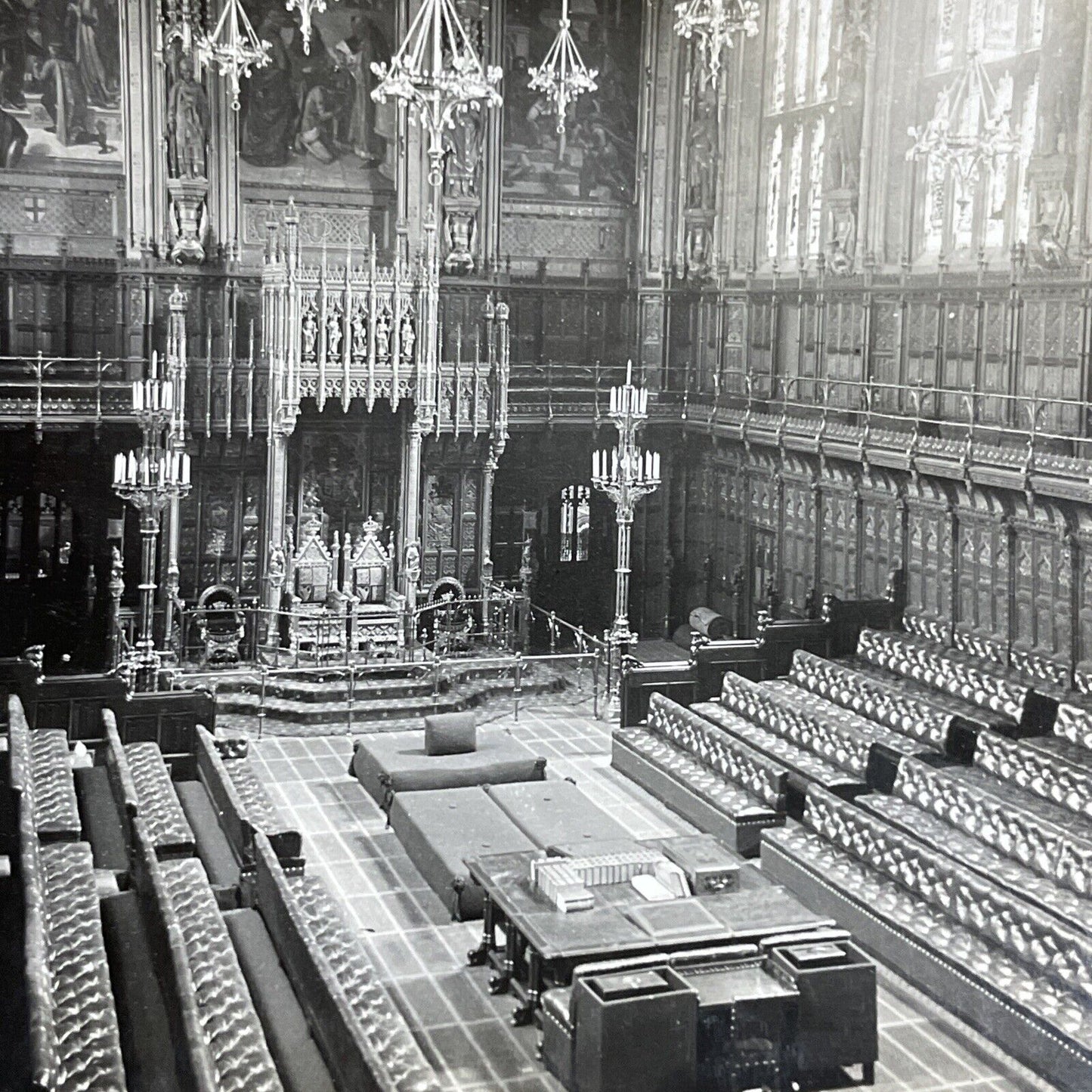 Antique 1901 The House Of Lords London England Stereoview Photo Card P4556