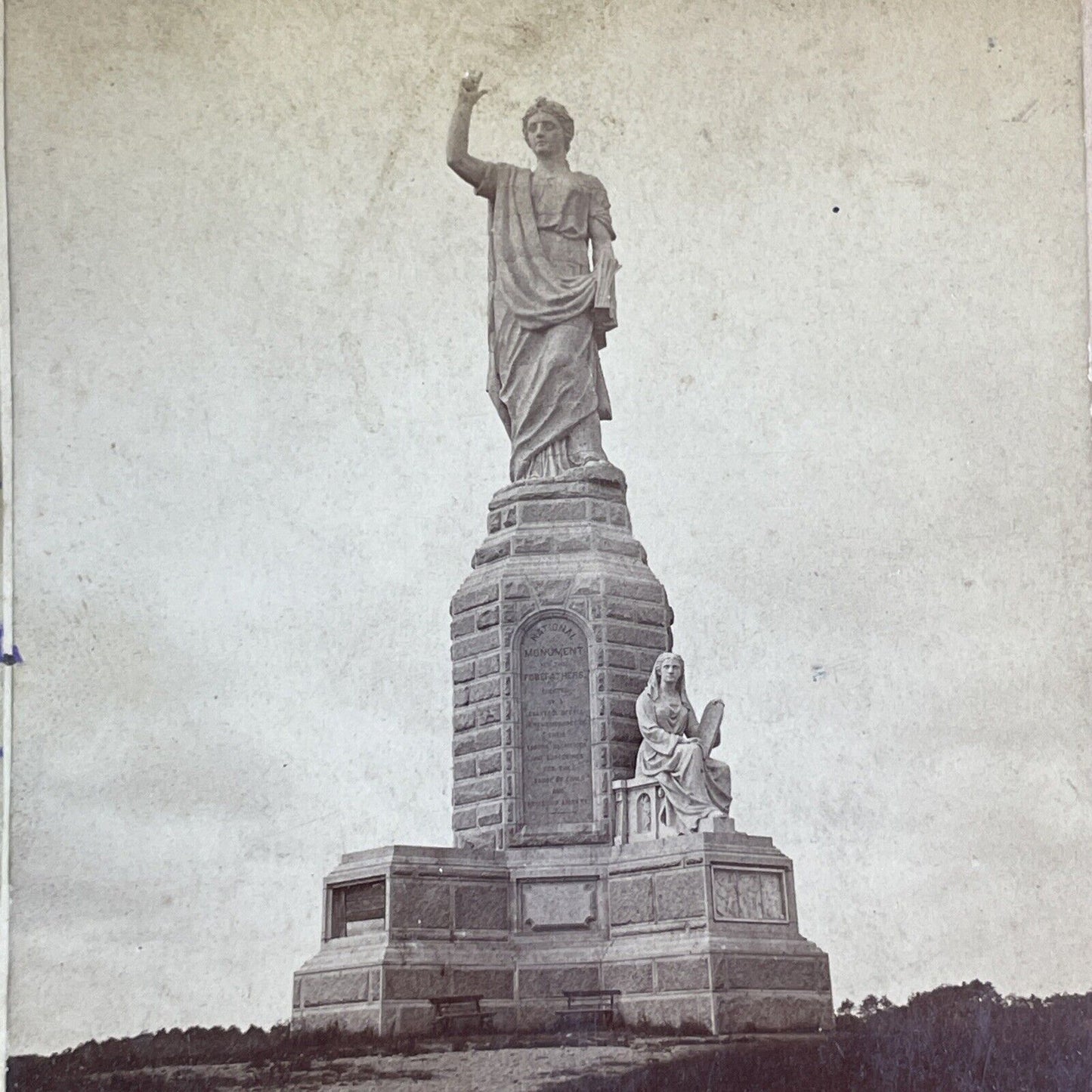 National Monument Incomplete Stereoview Charles H. Rogers Antique c1878 X3870