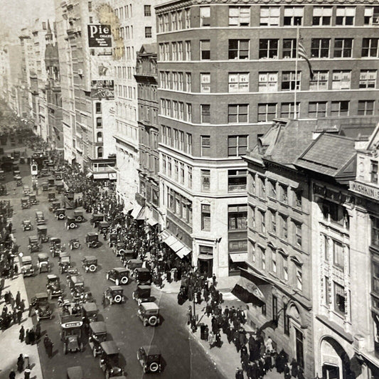 Antique 1920s Fifth Avenue New York Manhattan Stereoview Photo Card P4337