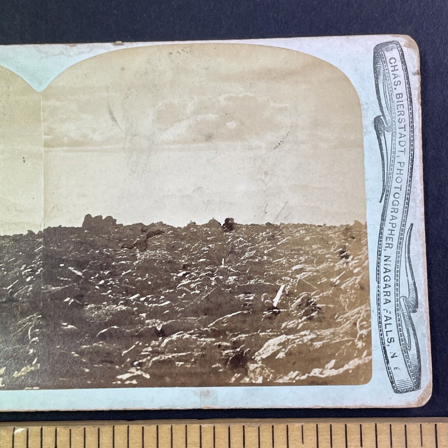 Summit of Mount Washington New Hampshire Stereoview Charles Bierstadt c1875 Y945