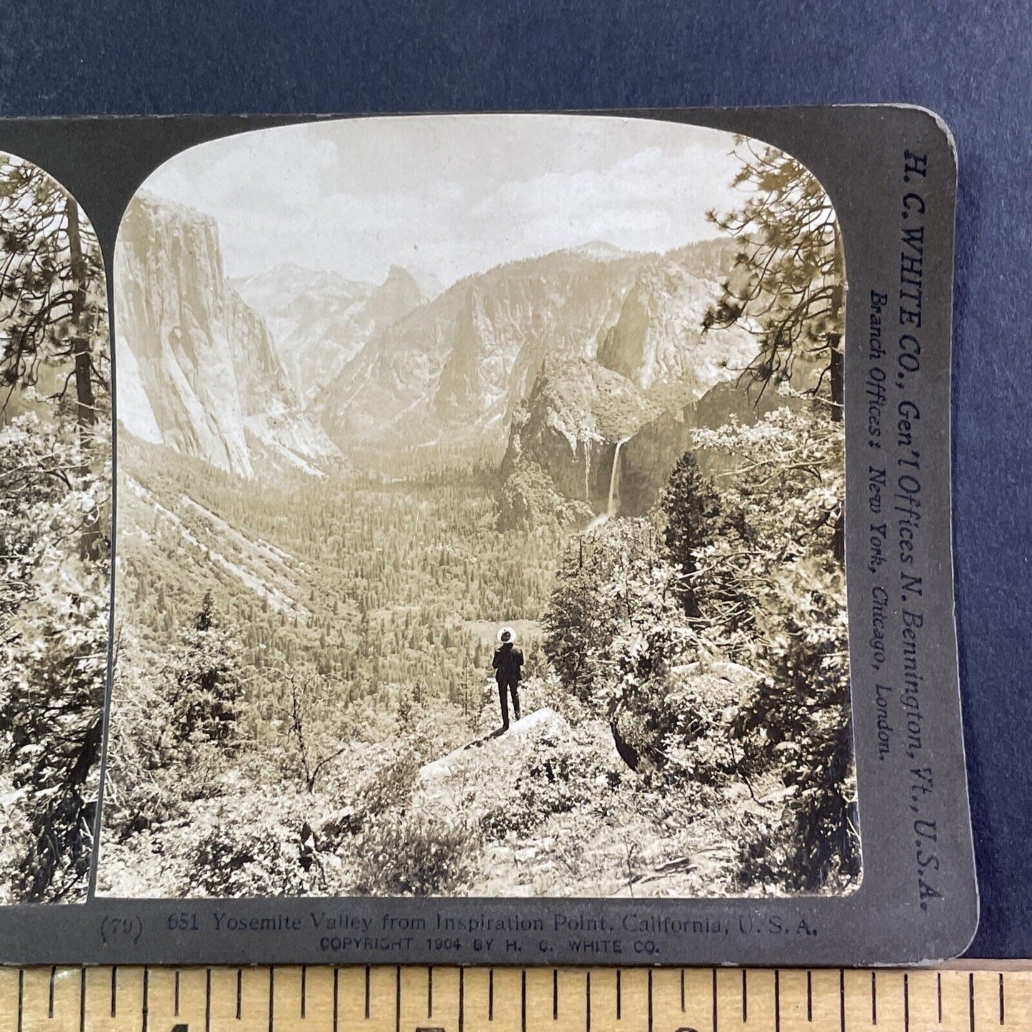 Yosemite Artist's View Tunnel View Stereoview HC White Antique c1904 X1864