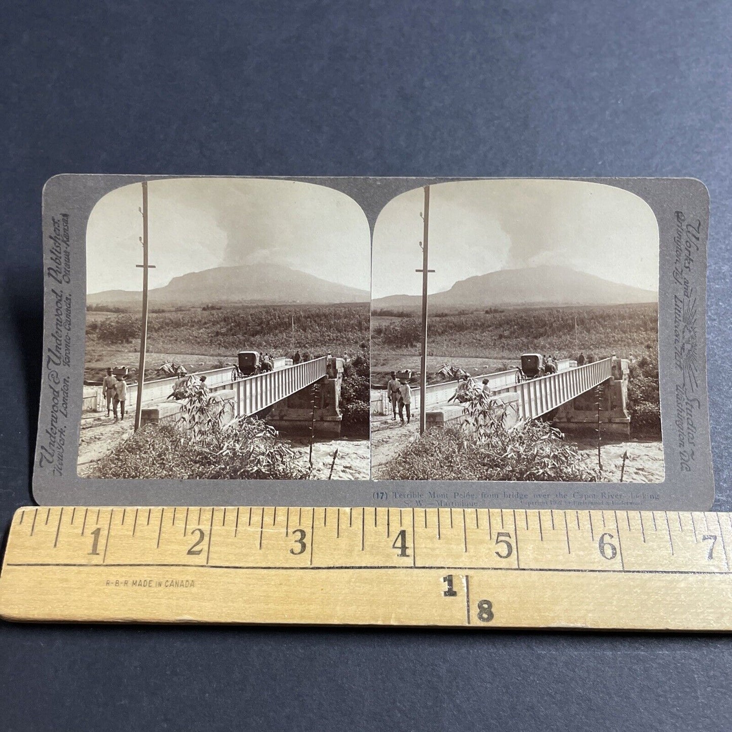 Antique 1902 Eruption Of Mount Pelee Martinique Stereoview Photo Card P5565