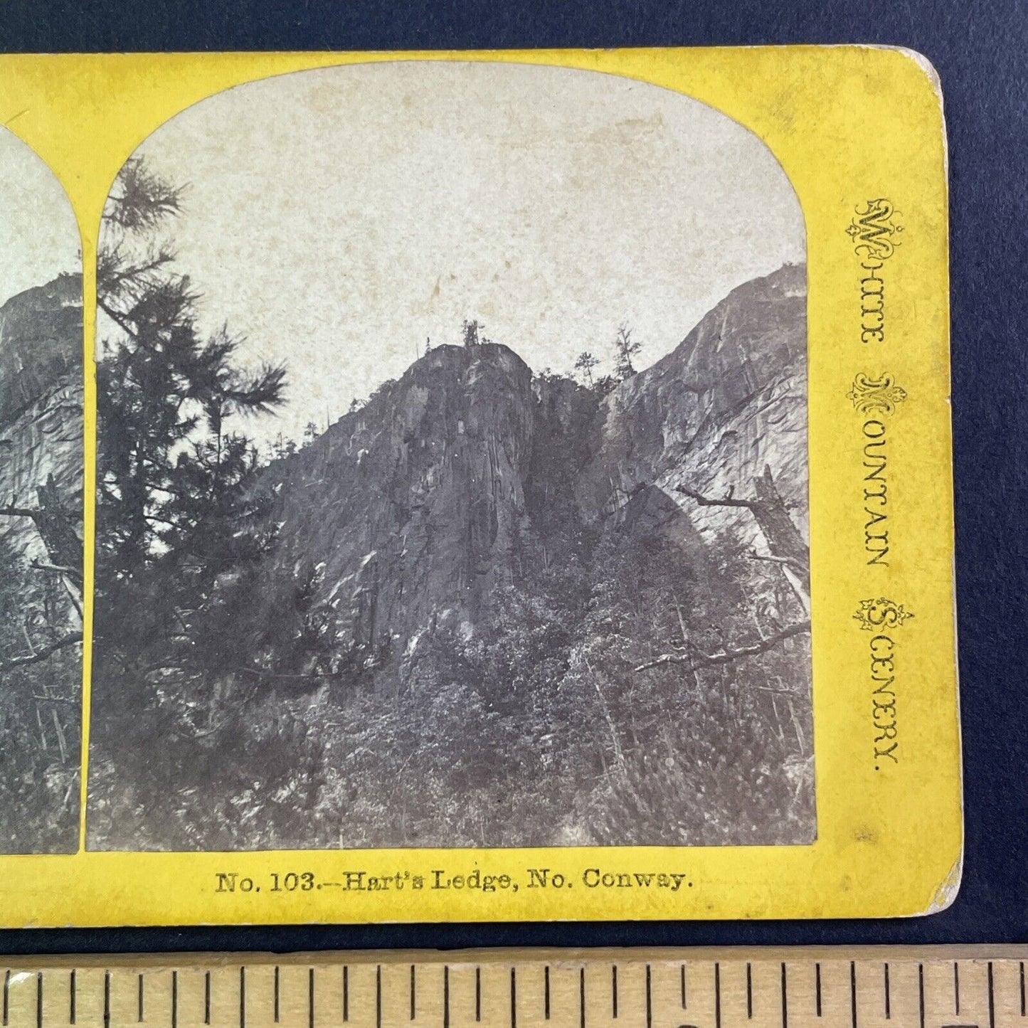 Hart's Ledge North Conway New Hampshire Stereoview A. Marshall c1870s Y926