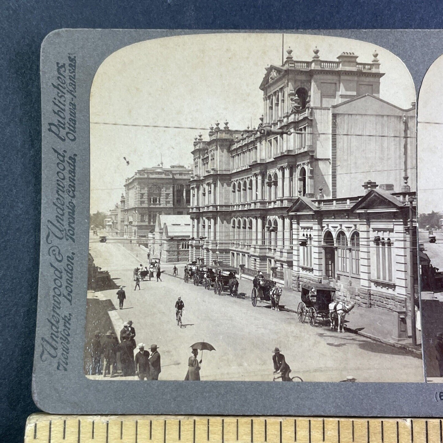 Brisbane Australia Queensland Downtown Stereoview Antique c1908 X3508