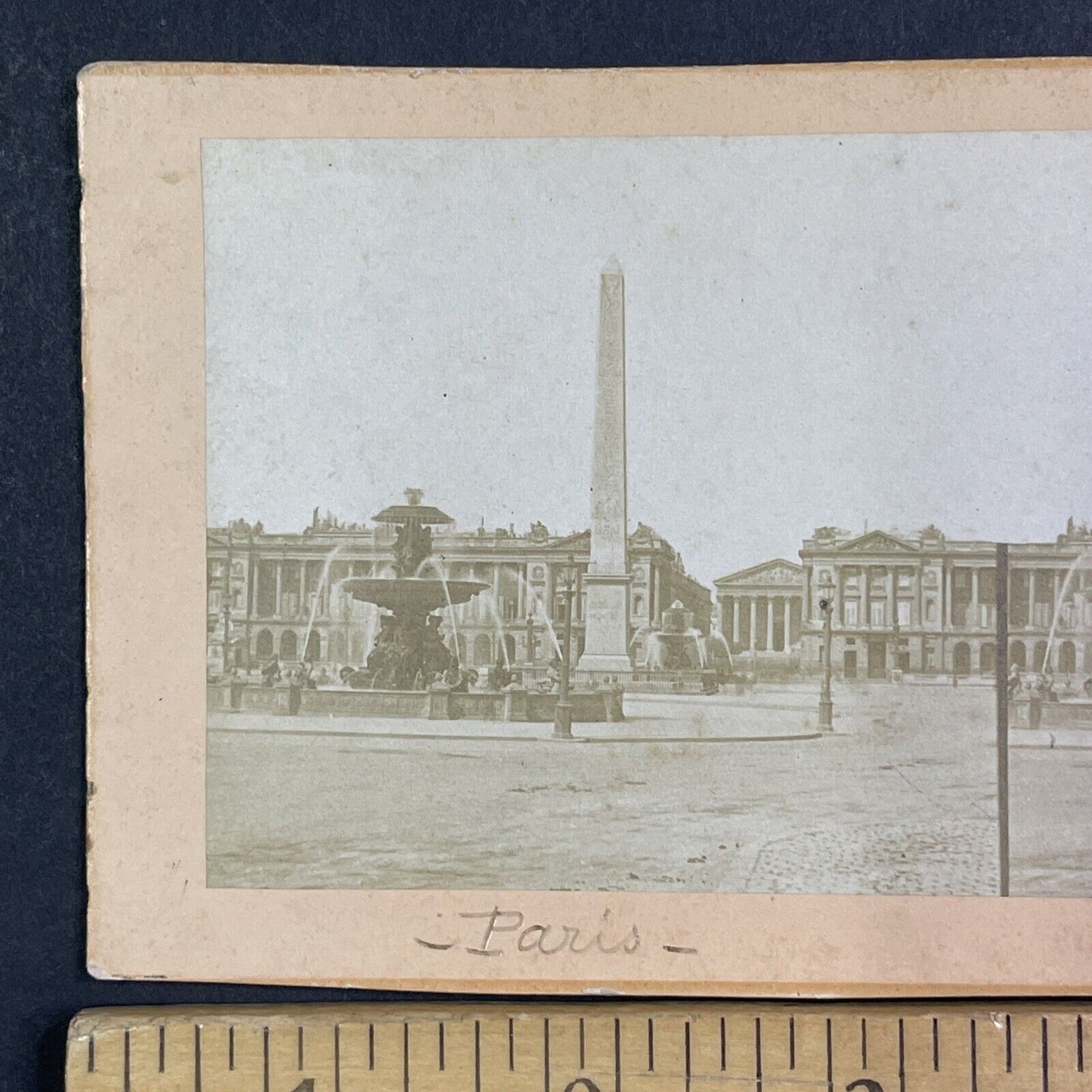 Luxor Obelisk Place de la Concorde Paris France Stereoview Antique c1855 Y1105