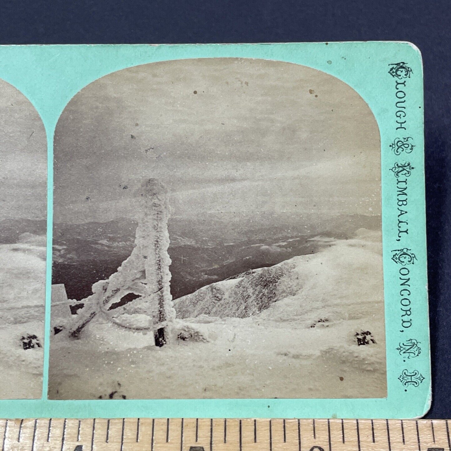 Antique 1871 The Lookout Mt Washington Ice Storm Stereoview Photo Card V1884