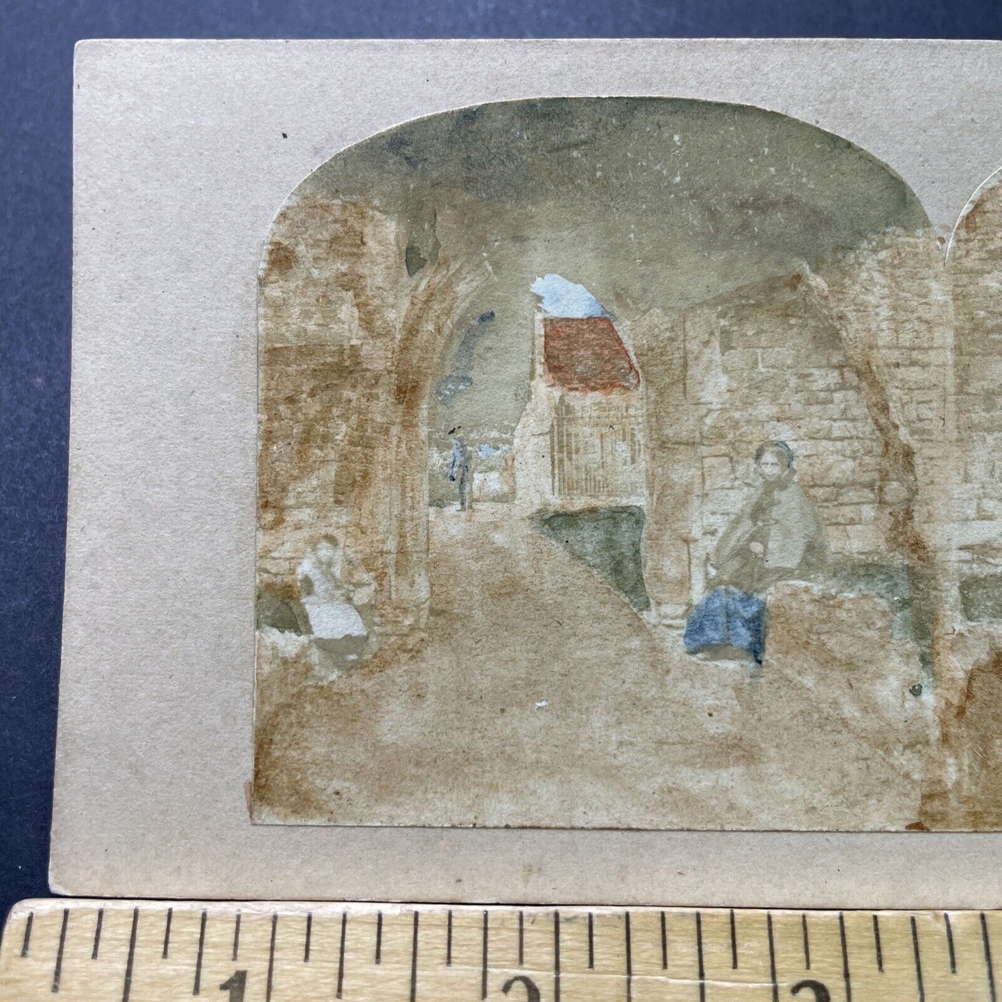 Antique 1840s Winchester Westgate Museum First Photo Stereoview Photo Card P4007