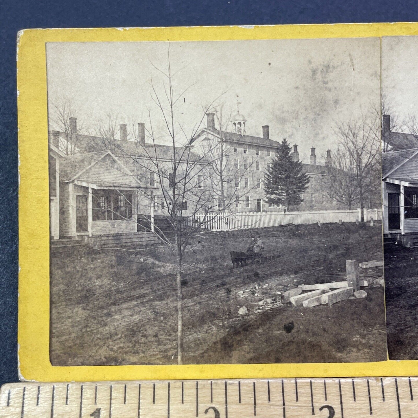 Antique 1860s New Hampshire State Prison Concord NH Stereoview Photo Card V2091