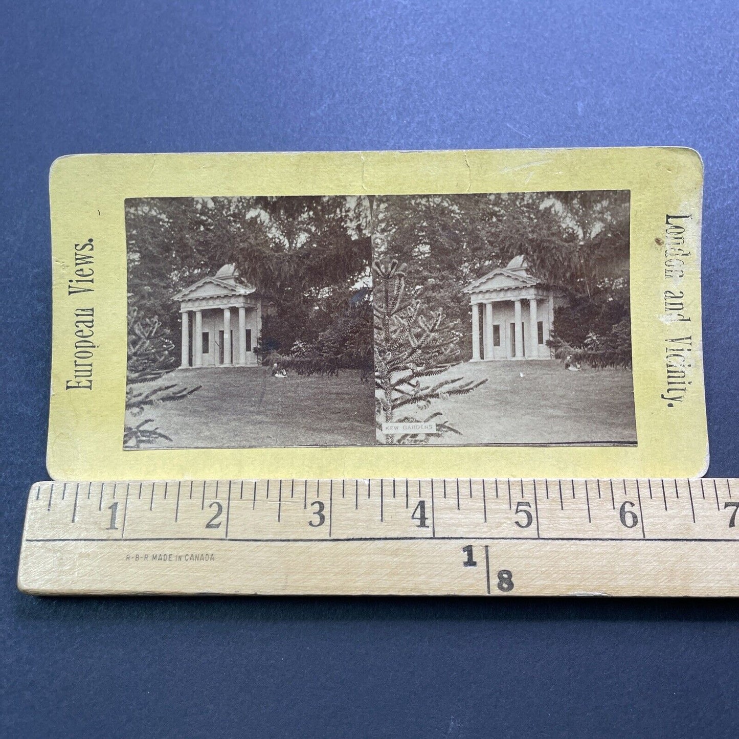 Antique 1870s Temple Of Bellona Kew Gardens England Stereoview Photo Card V3411