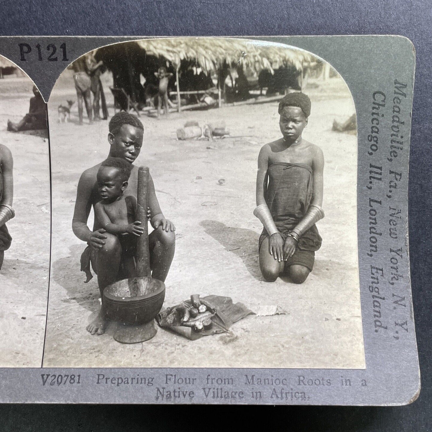 Antique 1918 Making Flour South Africa Village Stereoview Photo Card P1758