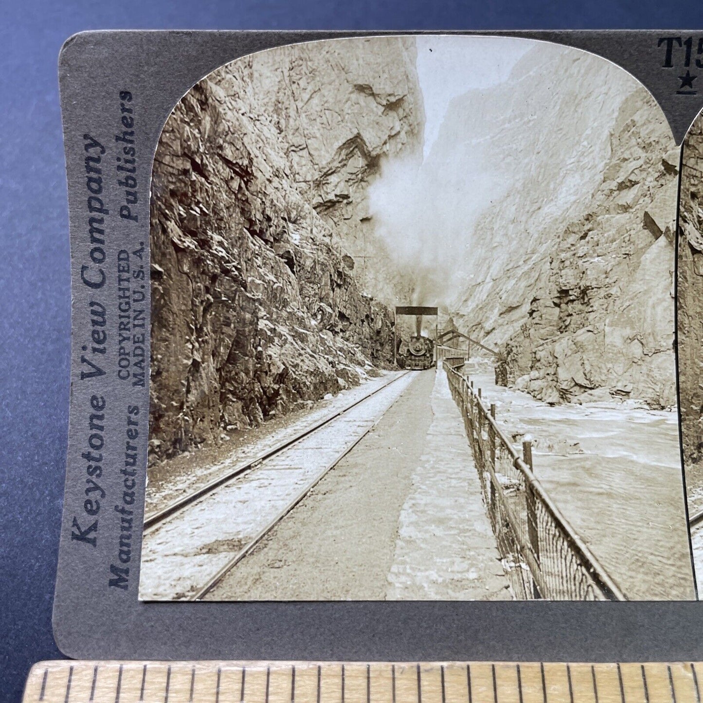 Antique 1909 Gorge Railway Canyon City Colorado Stereoview Photo Card P3060