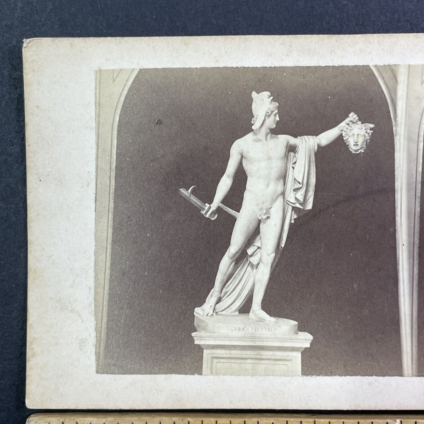 Perseus with Severed Medusa Head Stereoview Antonio Canova Antique c1871 X3563