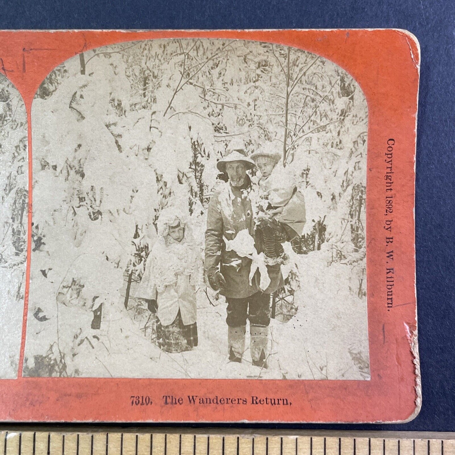 Benjamin W. Kilburn With His Grandchildren Stereoview Antique c1892 X3663