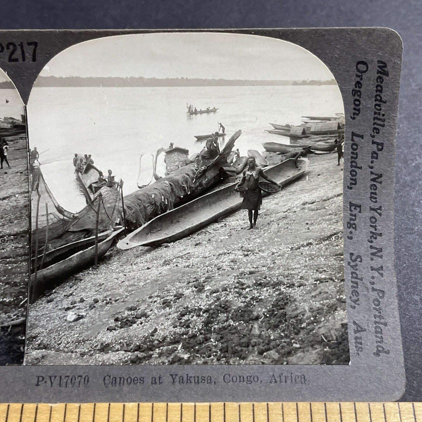 Antique 1910s The Yaka Tribe Tribal People In Congo Stereoview Photo Card P5193