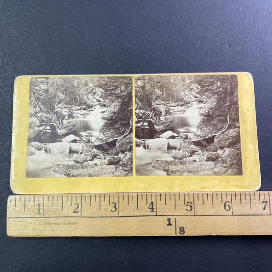 Franconia Notch Cascade NH Stereoview WM Appleton Photo Card Antique c1872 X1002