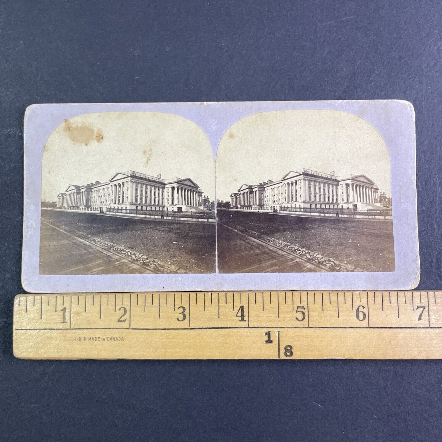 US Treasury Building Washington DC Stereoview F.H. Bell Antique c1867 X3147