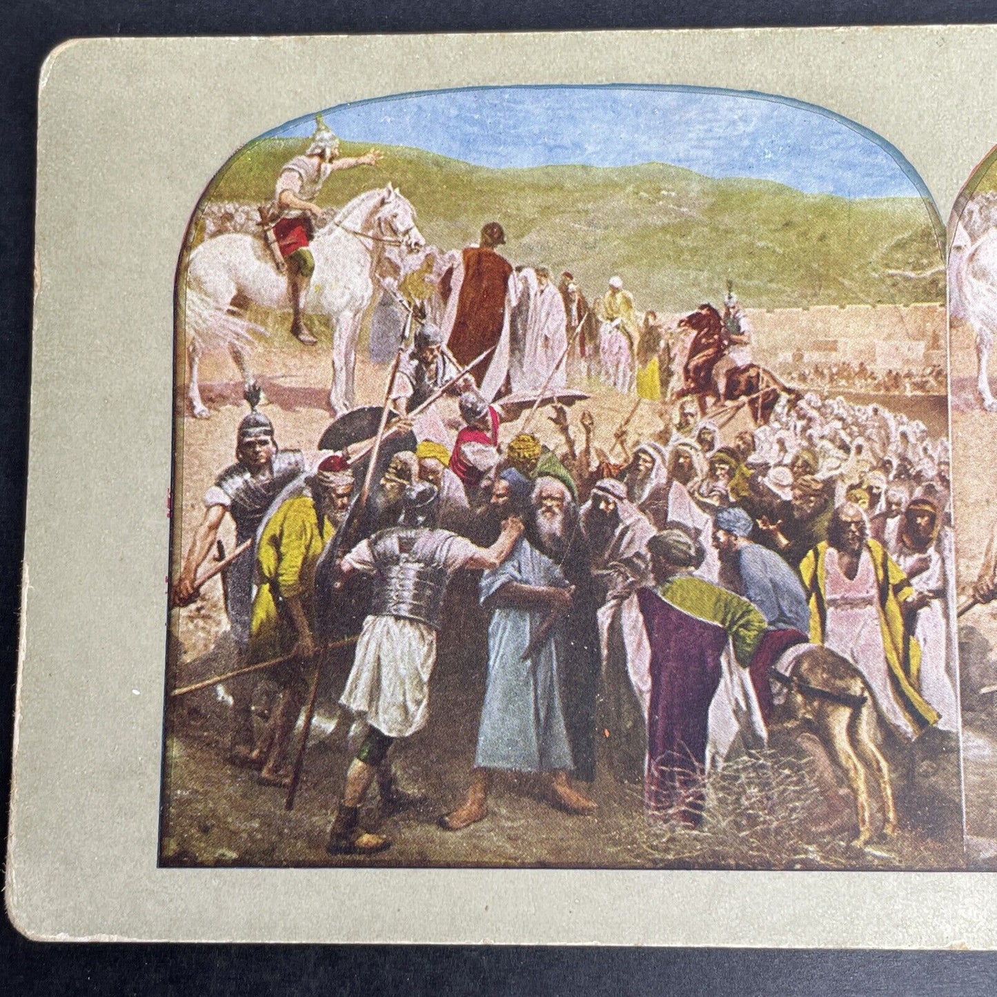 Antique 1902 Roman Soldiers And St. Peter Scene Stereoview Photo Card P1060