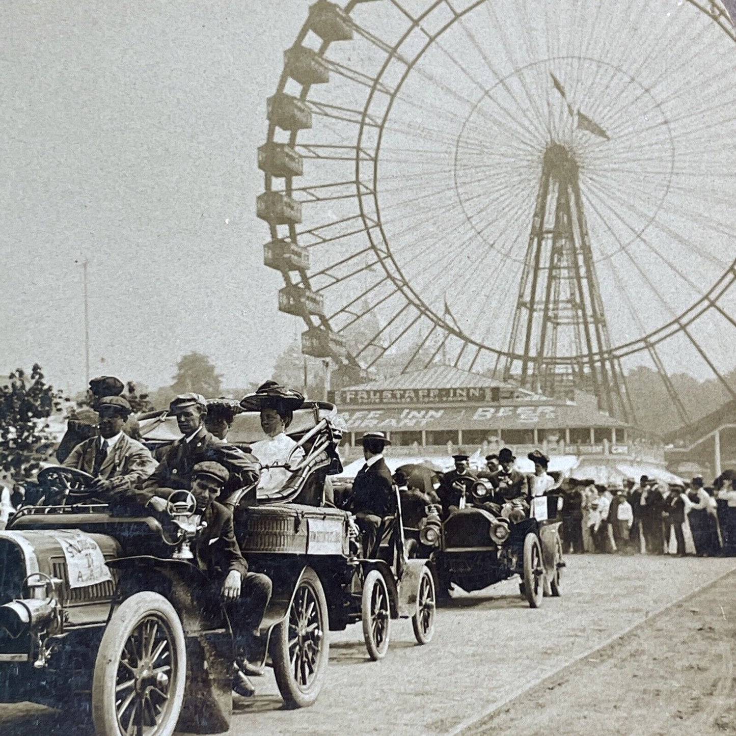 St. Louis AAA Automobile Parade To New York Stereoview Antique c1904 X4079