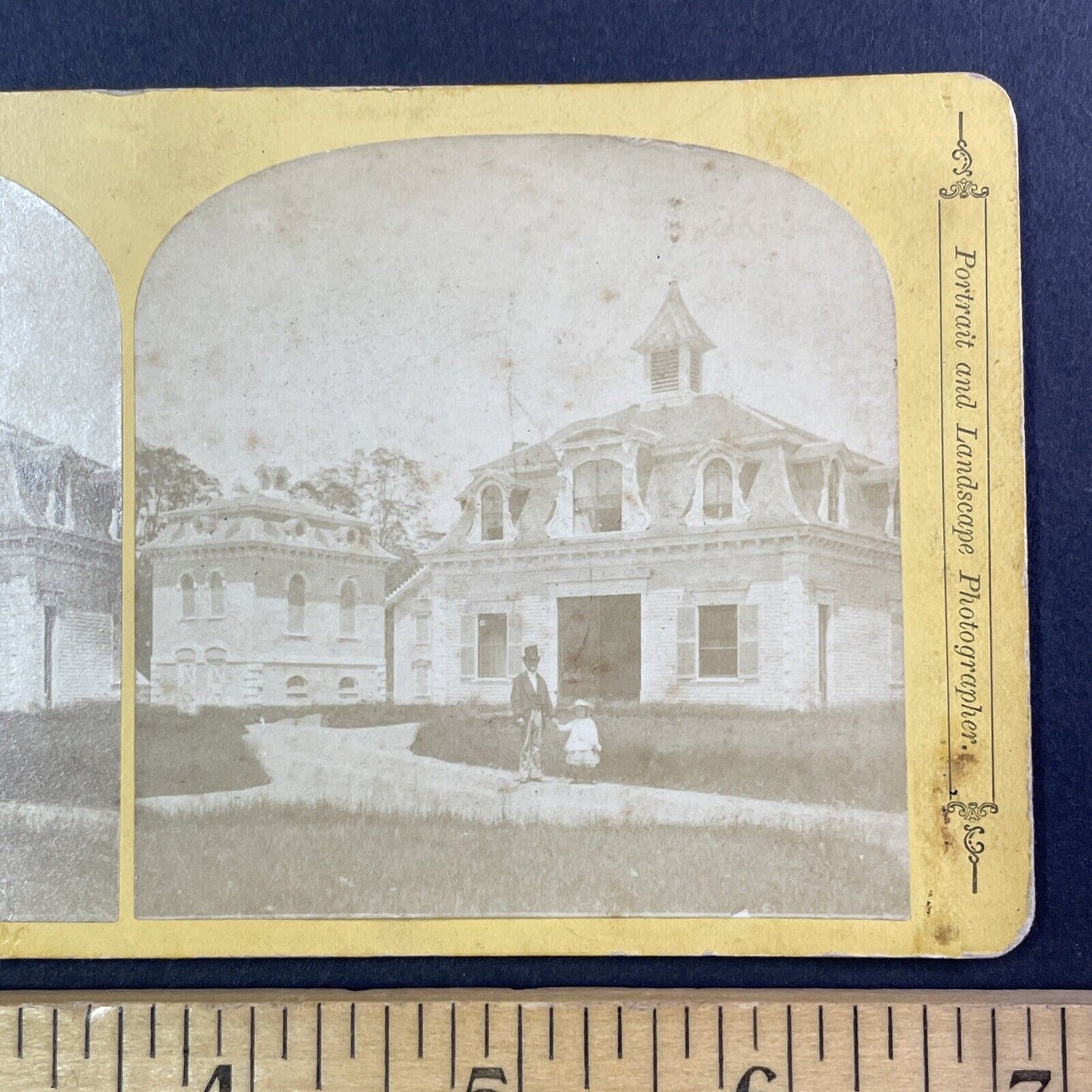 Sherman Paris At His House in Charlestown New Hampshire Stereoview c1874 Y549