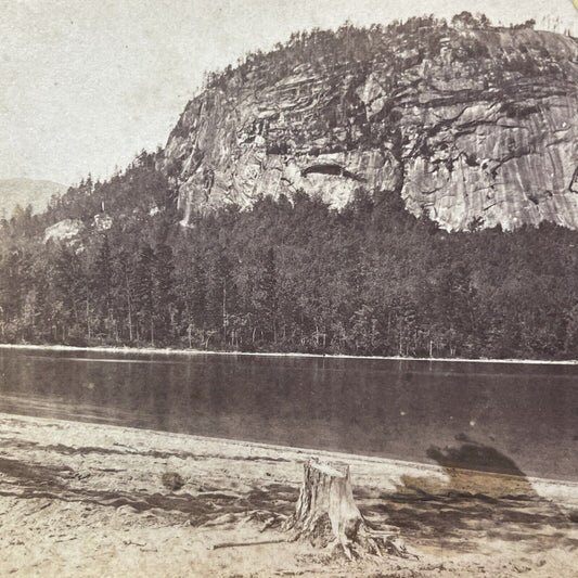 Antique 1870s Echo Lake NH White Horse Rock Ledge Stereoview Photo Card V1957