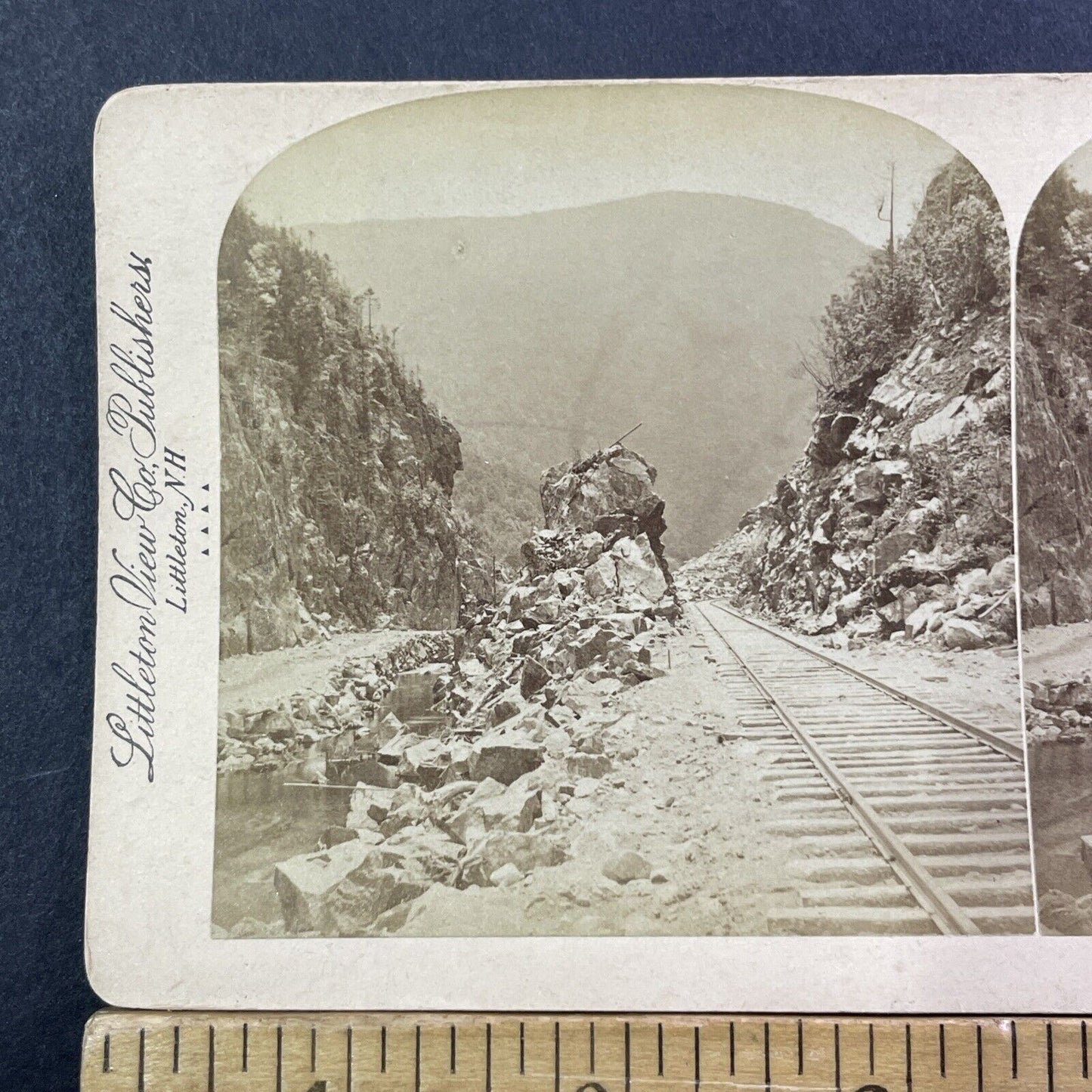 P&O Railroad Train Pass Stereoview Underwood Photo Card Antique c1875 X1006