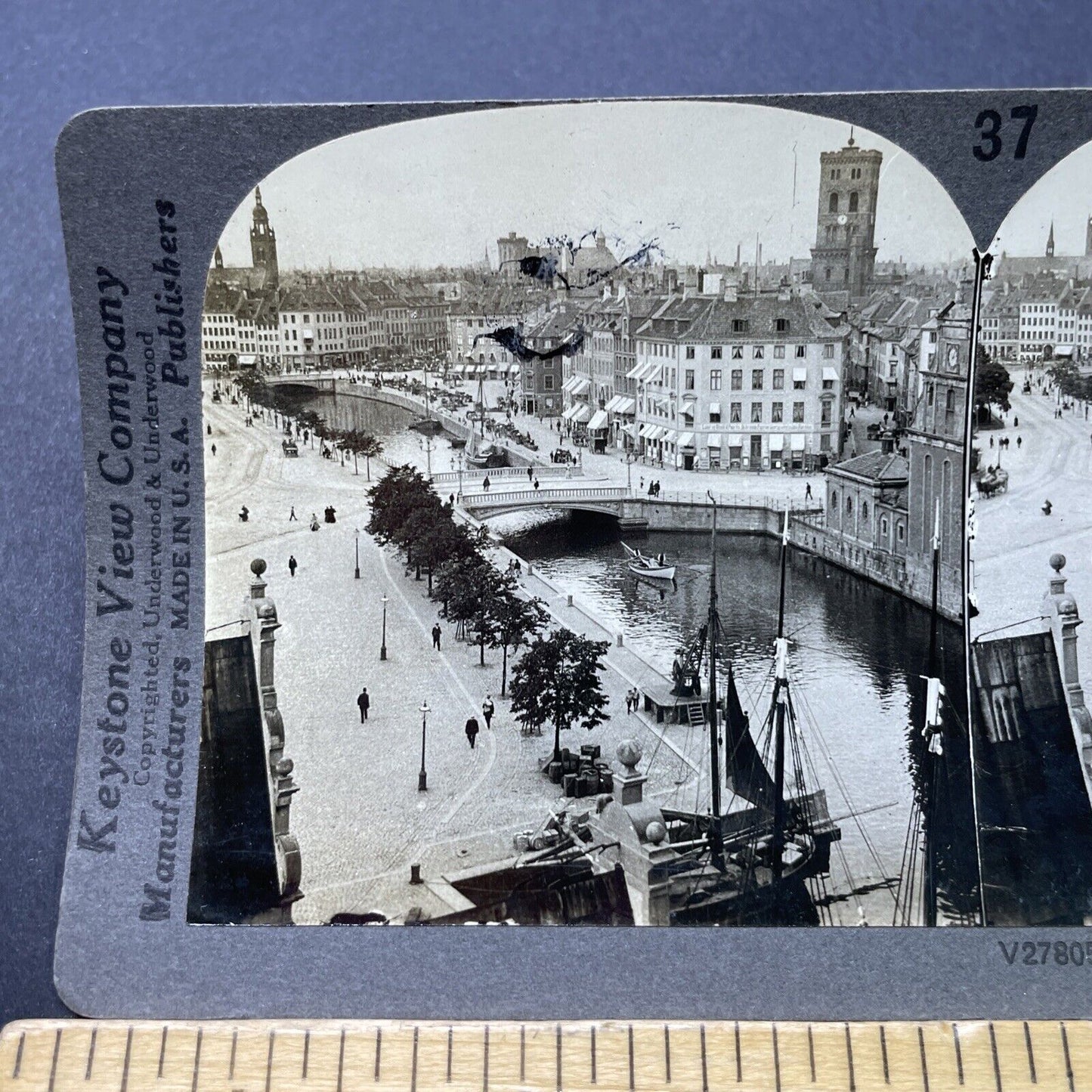 Antique 1910s Copenhagen Denmark City View Stereoview Photo Card P2789