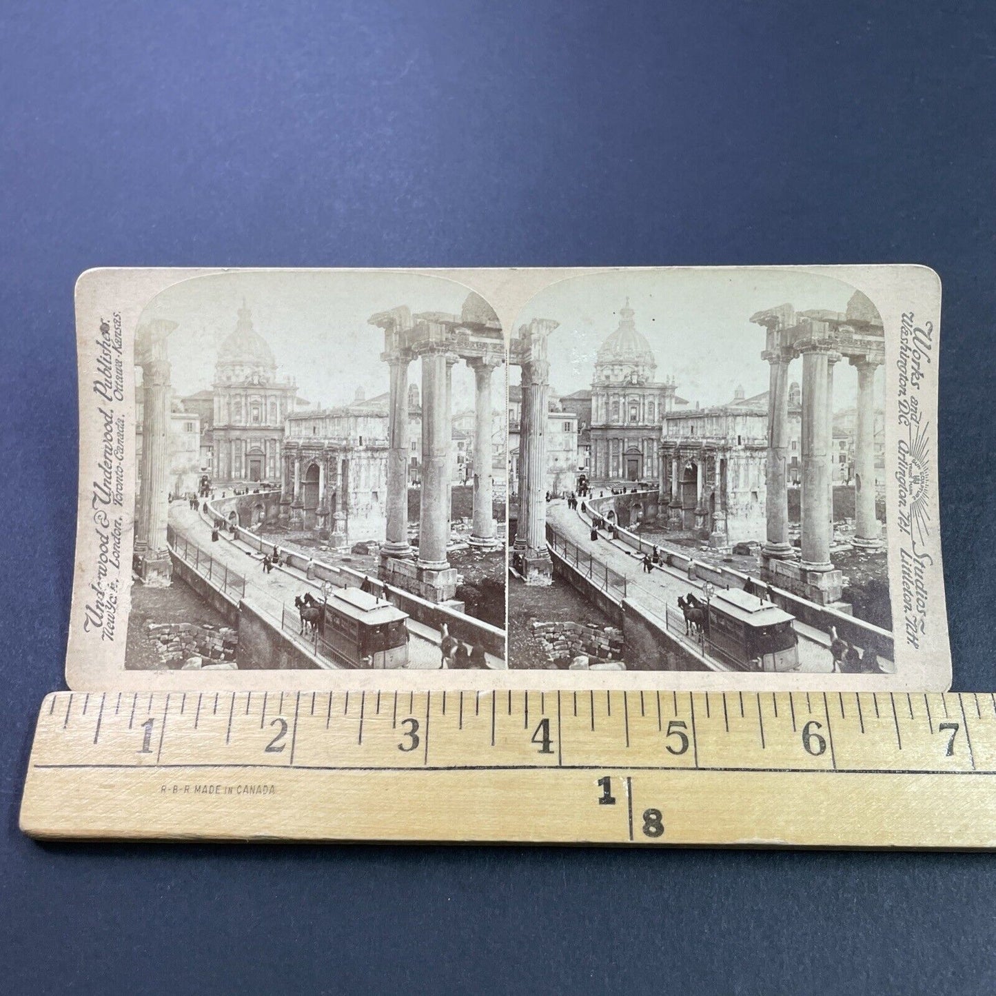 Antique 1890s Elevated Street Roman Forum Rome Italy Stereoview Photo Card P3795