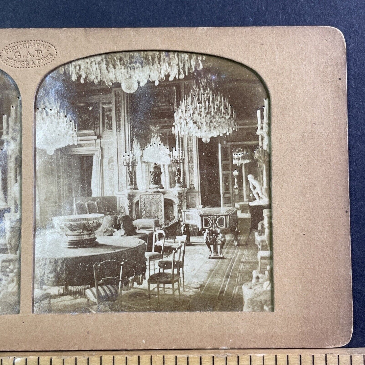 Apollo Room Tuilieres Palace Stereoview French Tissue Antique c1860s XT2140