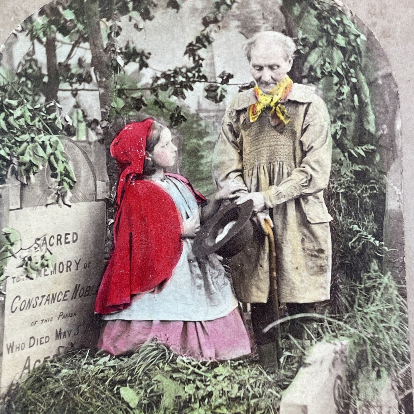 Little Red Riding Hood Grave Stereoview Attributed To James Robinson c1859 Y1216