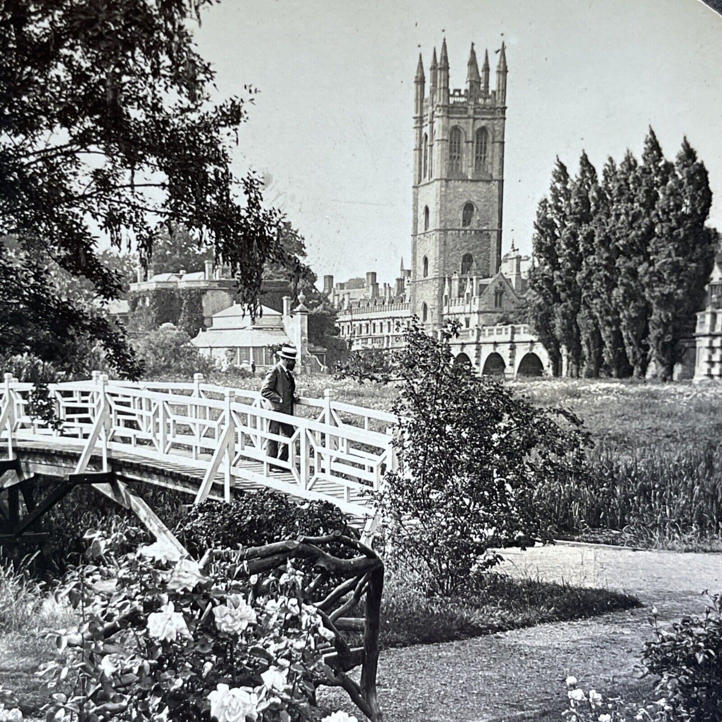 Antique 1910s Oxford School Campus In England Stereoview Photo Card V3594