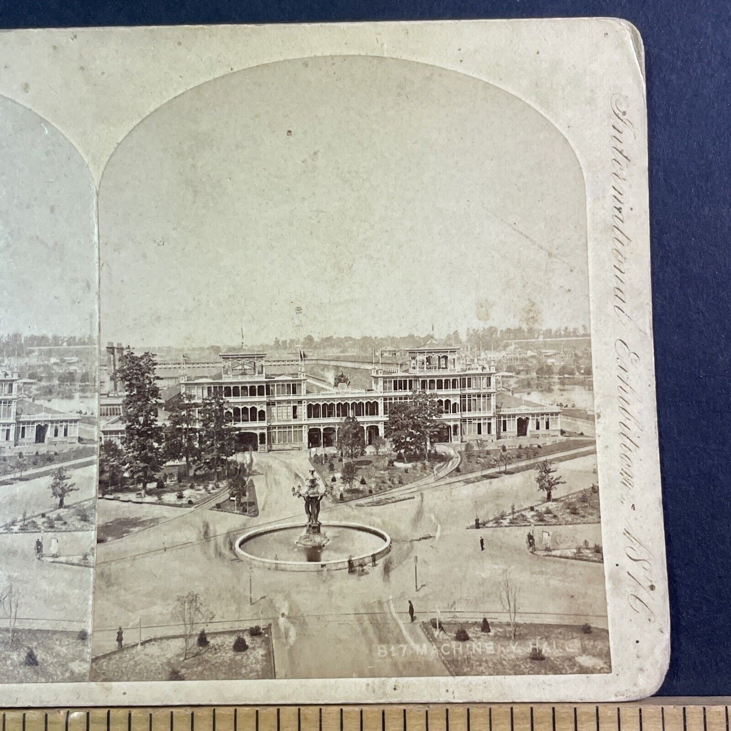 Machine Hall Fountain Philadelphia Stereoview Edward L Wilson Antique 1876 X1871