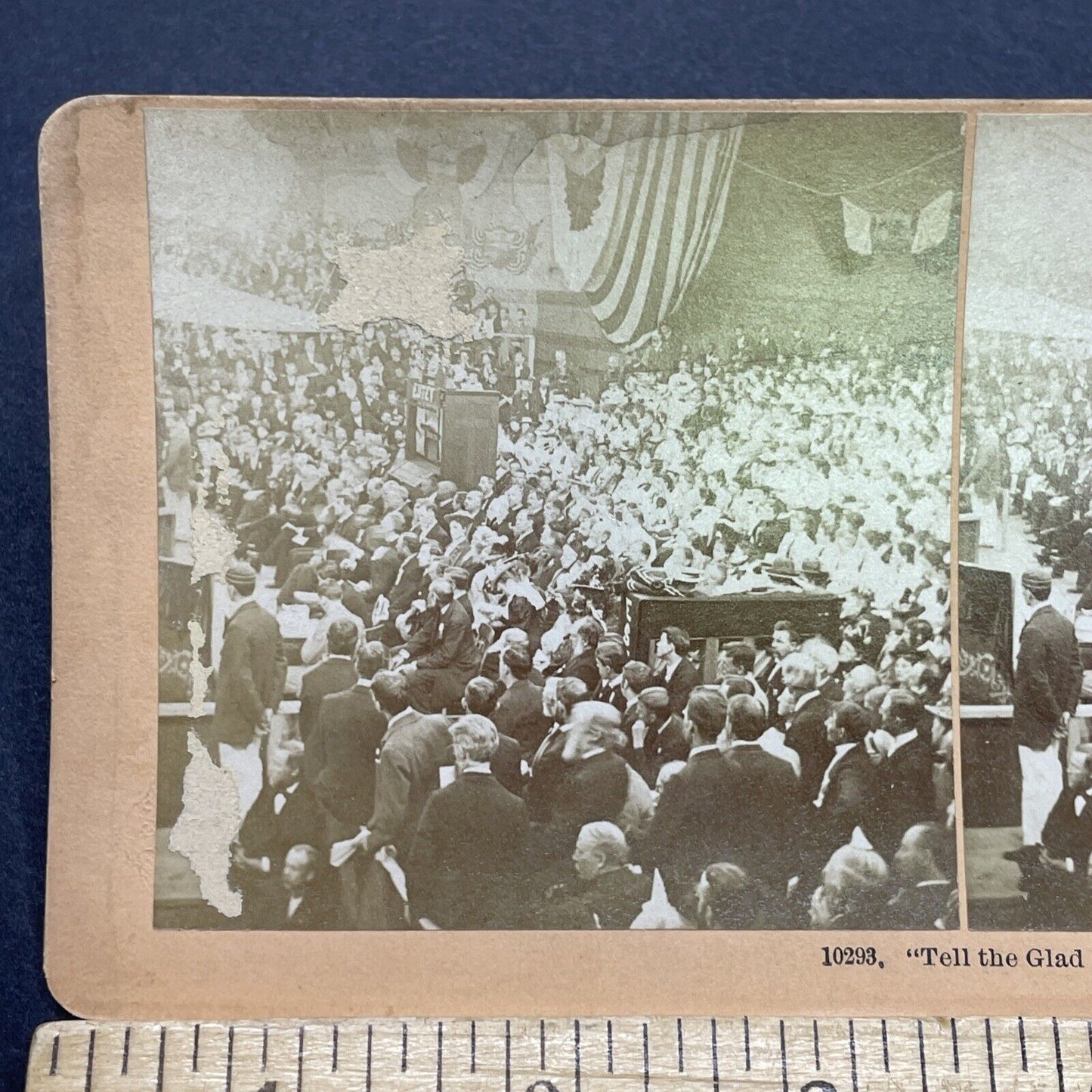 Antique 1895 Christian Endeavour Society Boston Stereoview Photo Card V1742