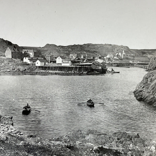 Antique 1910s Quidi Vidi Fishing Town Newfoundland Stereoview Photo Card V2624