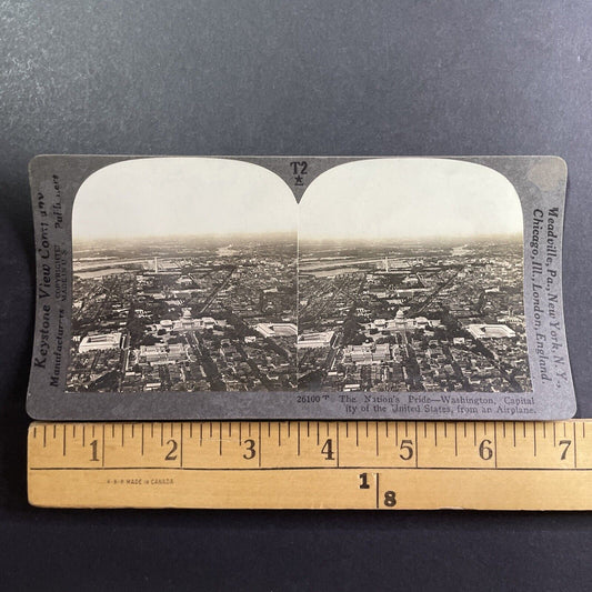 Washington D.C. Aerial View Stereoview Antique c1920s Y983