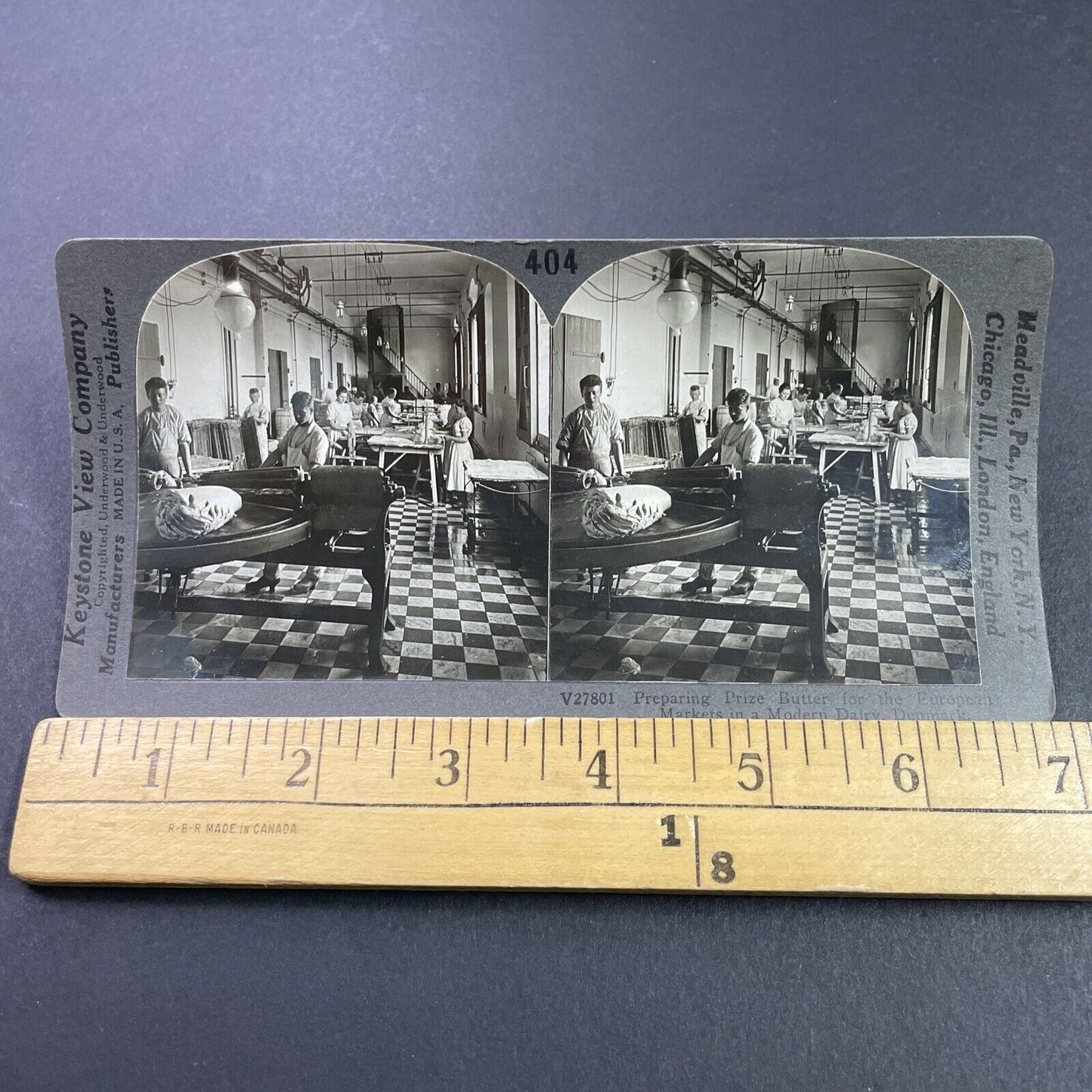 Antique 1910s Hasley Denmark Dairy Butter Factory Stereoview Photo Card P3758