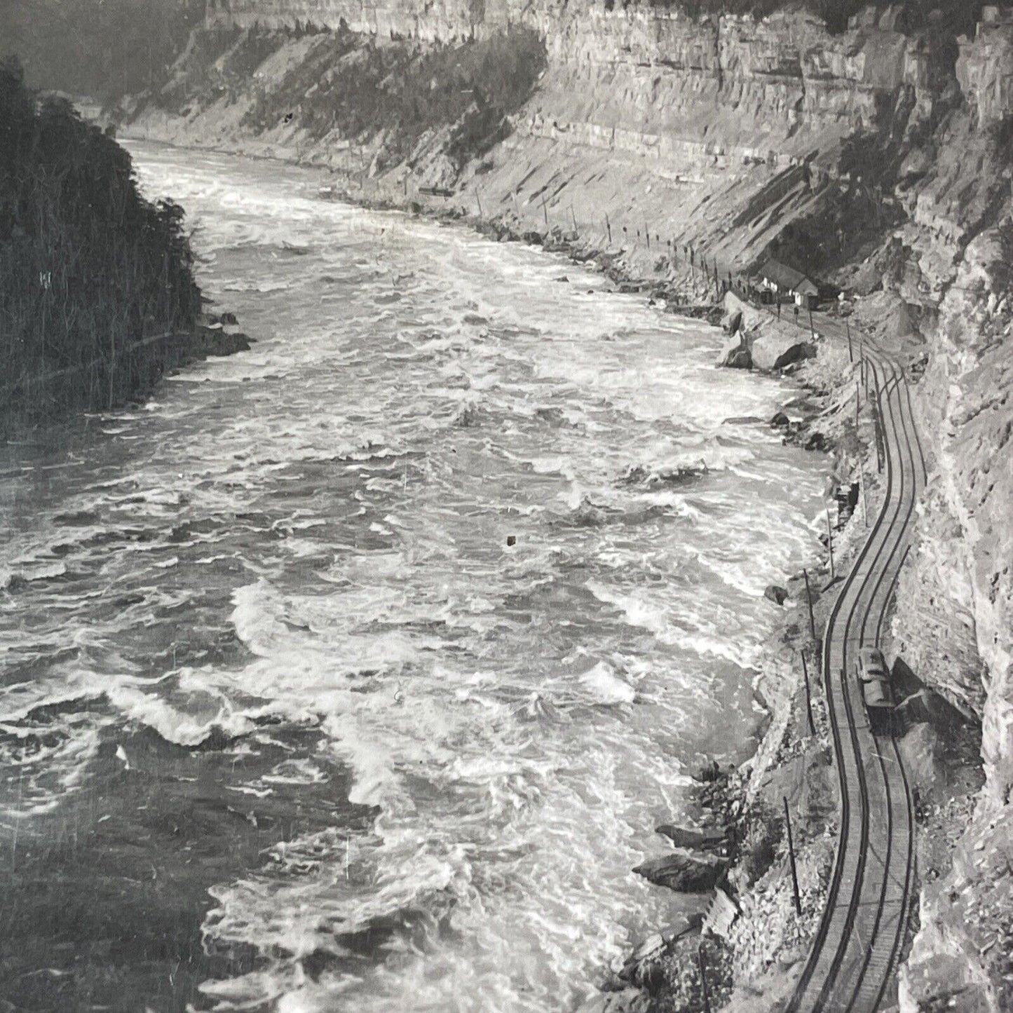 Niagara Gorge Railroad New York Stereoview Antique c1899 Y1452