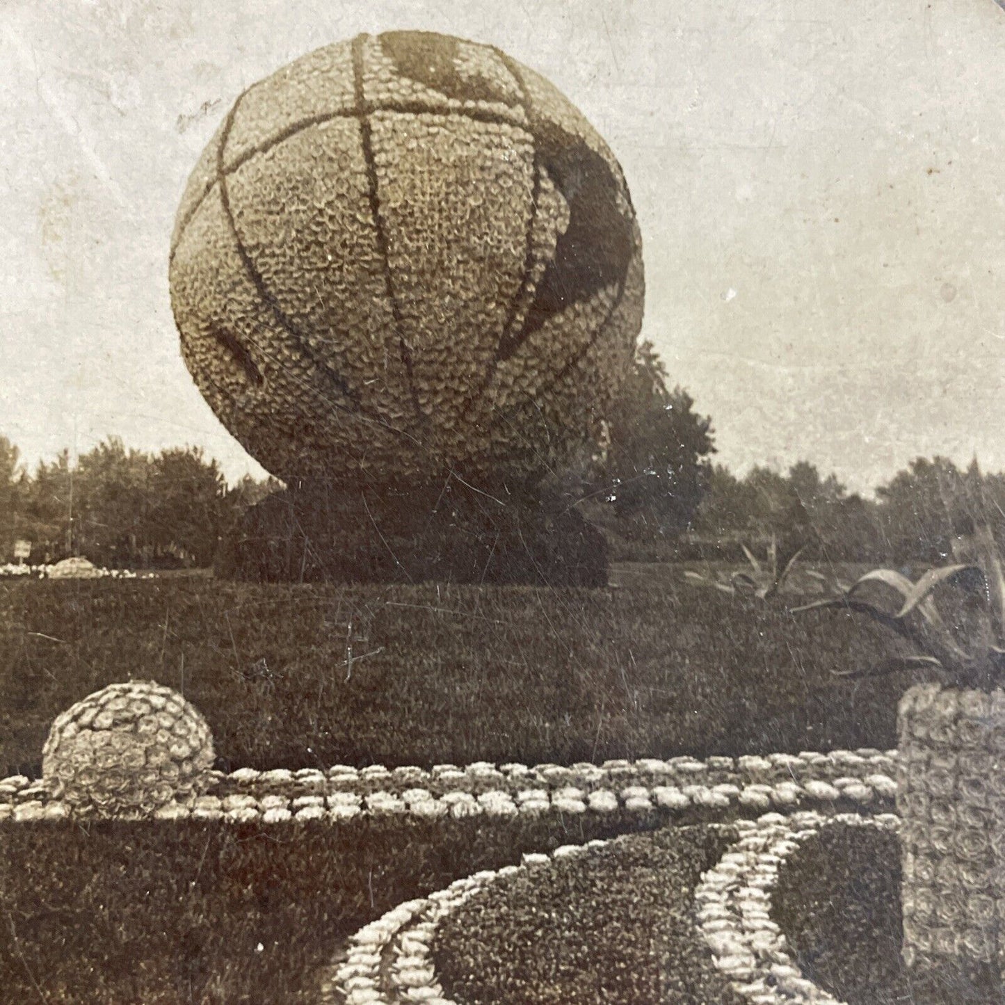 Antique 1900 Massive Flower Globe Chicago Illinois Stereoview Photo Card P4840