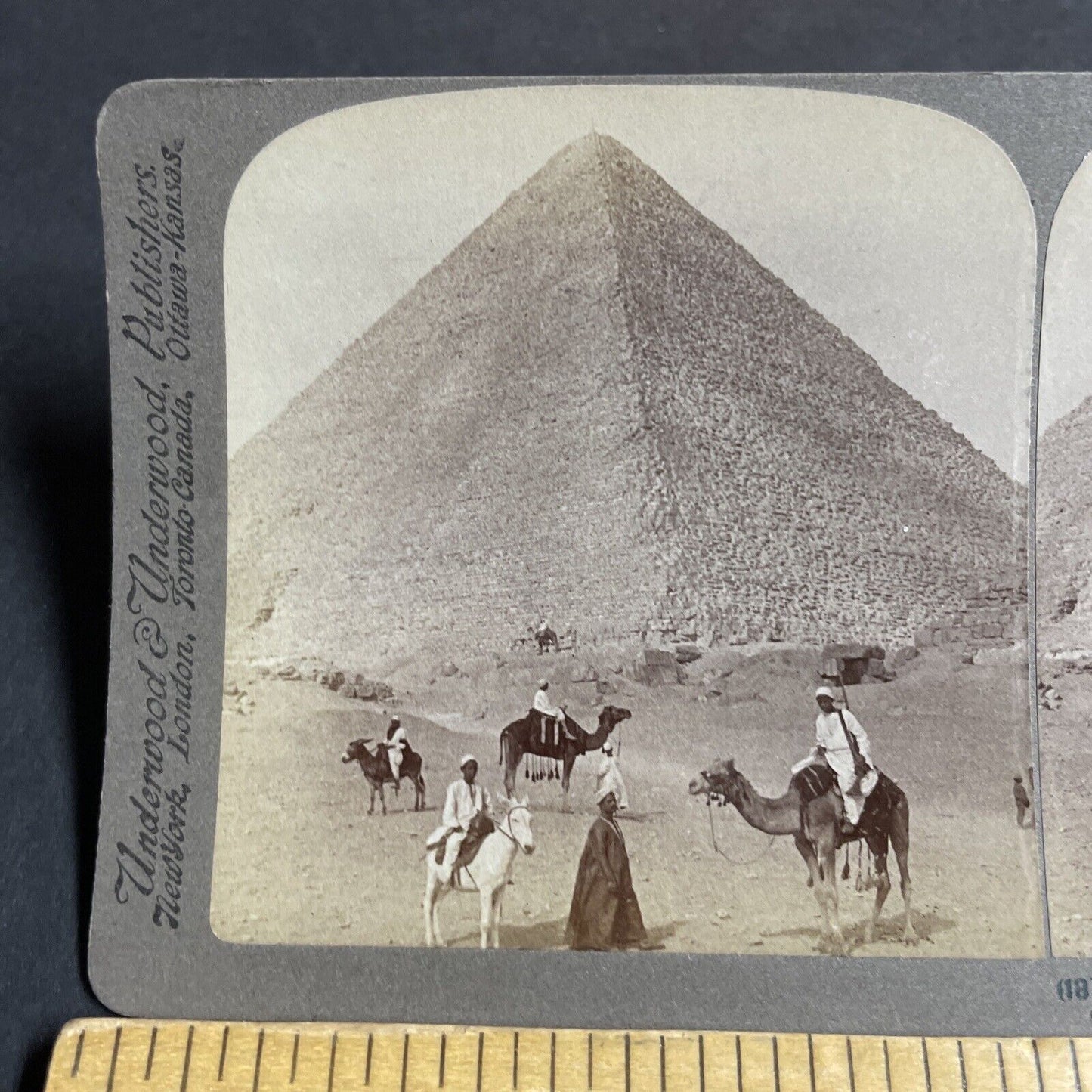 Antique 1902 Great Pyramid Of Giza Egypt Stereoview Photo Card P4236
