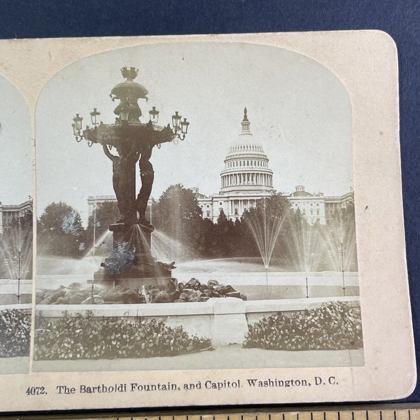 Fountain of Light and Water Stereoview Washington D.C. Antique c1880 X4120